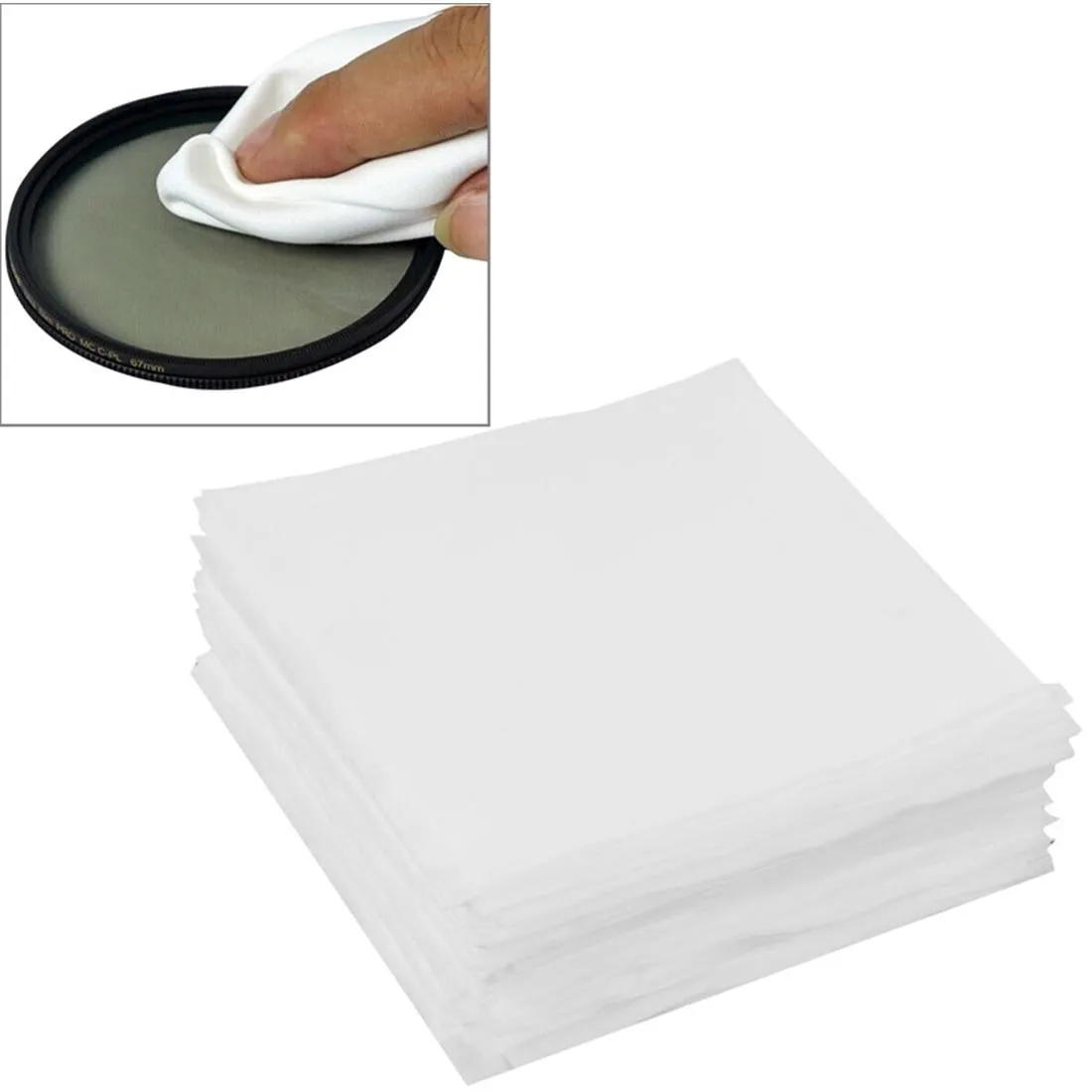 100-pack Lcd Screen Cleaning Cloth for Camera & Mobile - 9.8 x 9.8cm