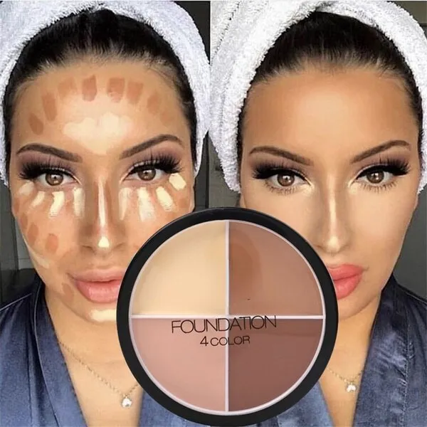 4 Colors Makeup Concealer Palette Waterproof Moisturizing Face Contour Bronzer Make Up Face Foundation Cream Concealer