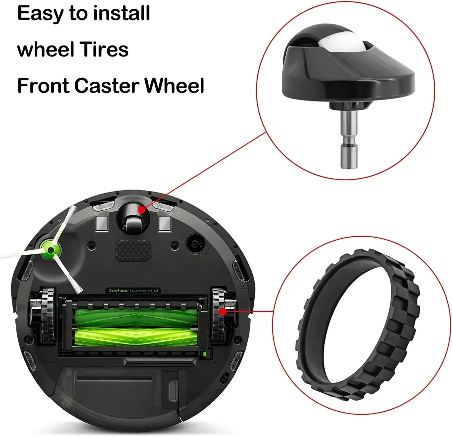 Anti Slip Wheel Tires for Roomba Cleaners