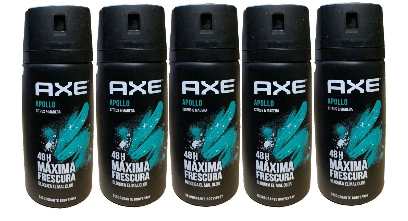Axe Apollo Men's Deodorant 48h Protection Body Spray 150ml / 5.07Oz (5 Pack)