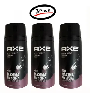 Axe Deodorant Body Spray Black Night Mens Fragrance 150ml/5.07 Oz (3 Pack)