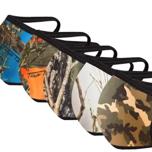 Camo Hunter Print Face Mask Five Pack - With pocket for filter