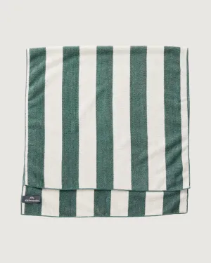 Microfibre Towel Large - Silver Grey/Dark Spruce Stripe