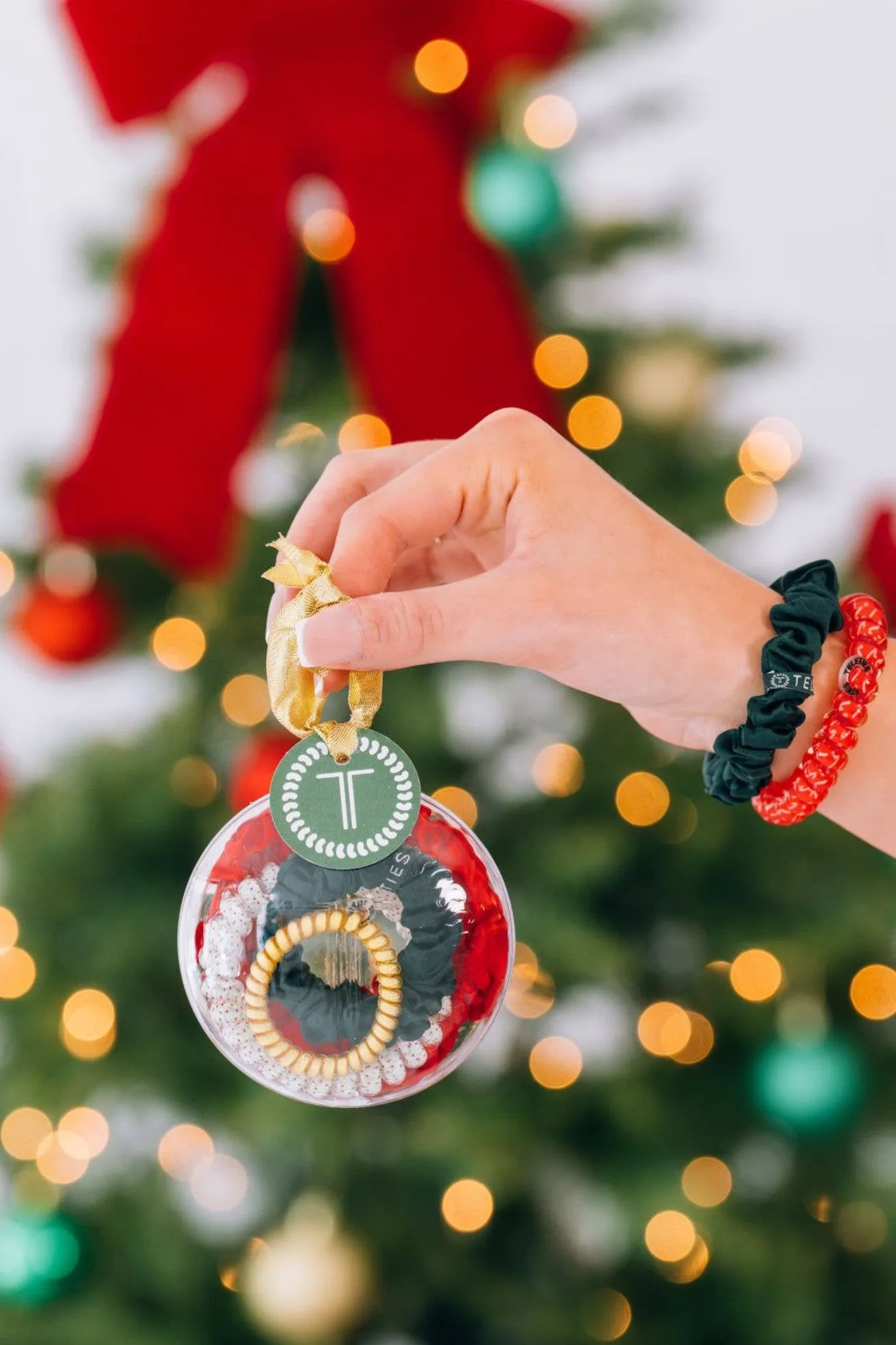 Spiral Hair Coils   Silk Scrunchie | Holiday Ornament 2024