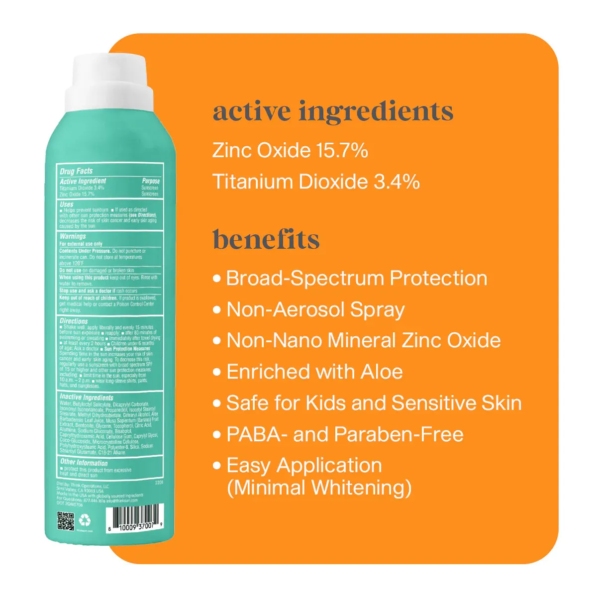 Thinksports Kids All Sheer Mineral Sunscreen Spray SPF 50