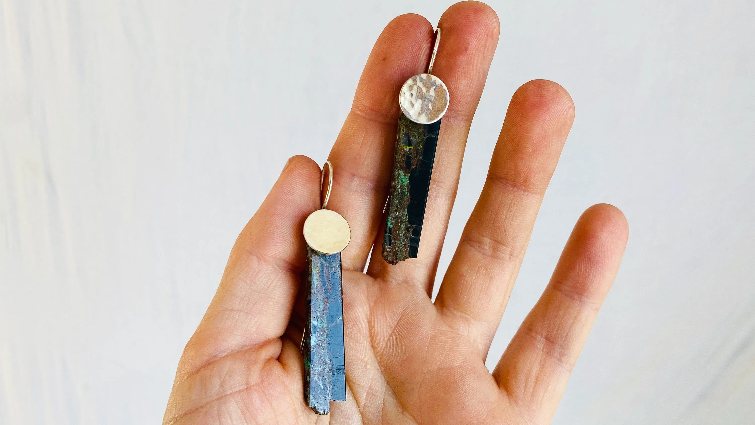 Turquoise Earrings. Sterling Silver.