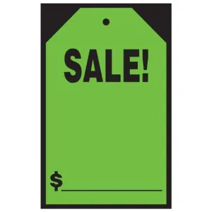 Vibrant Green SALE Price Window Stickers & Hang Tags - Large 7" x 11" Size - Ideal for Car Dealerships and Retail Stores