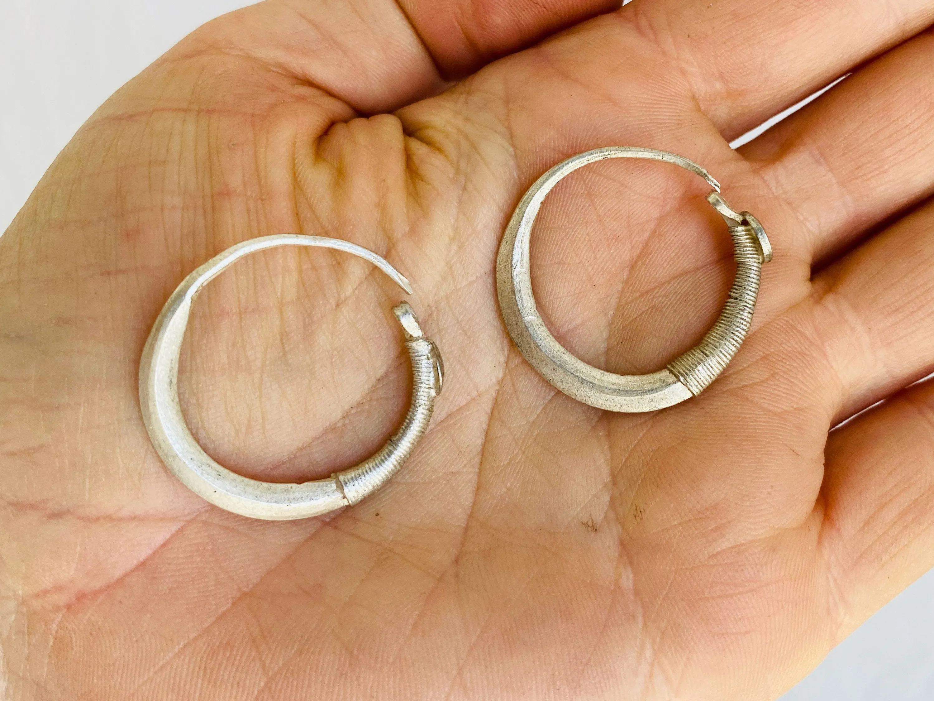 Vintage Kuchi Silver Earrings. Sterling Silver. Afghanistan