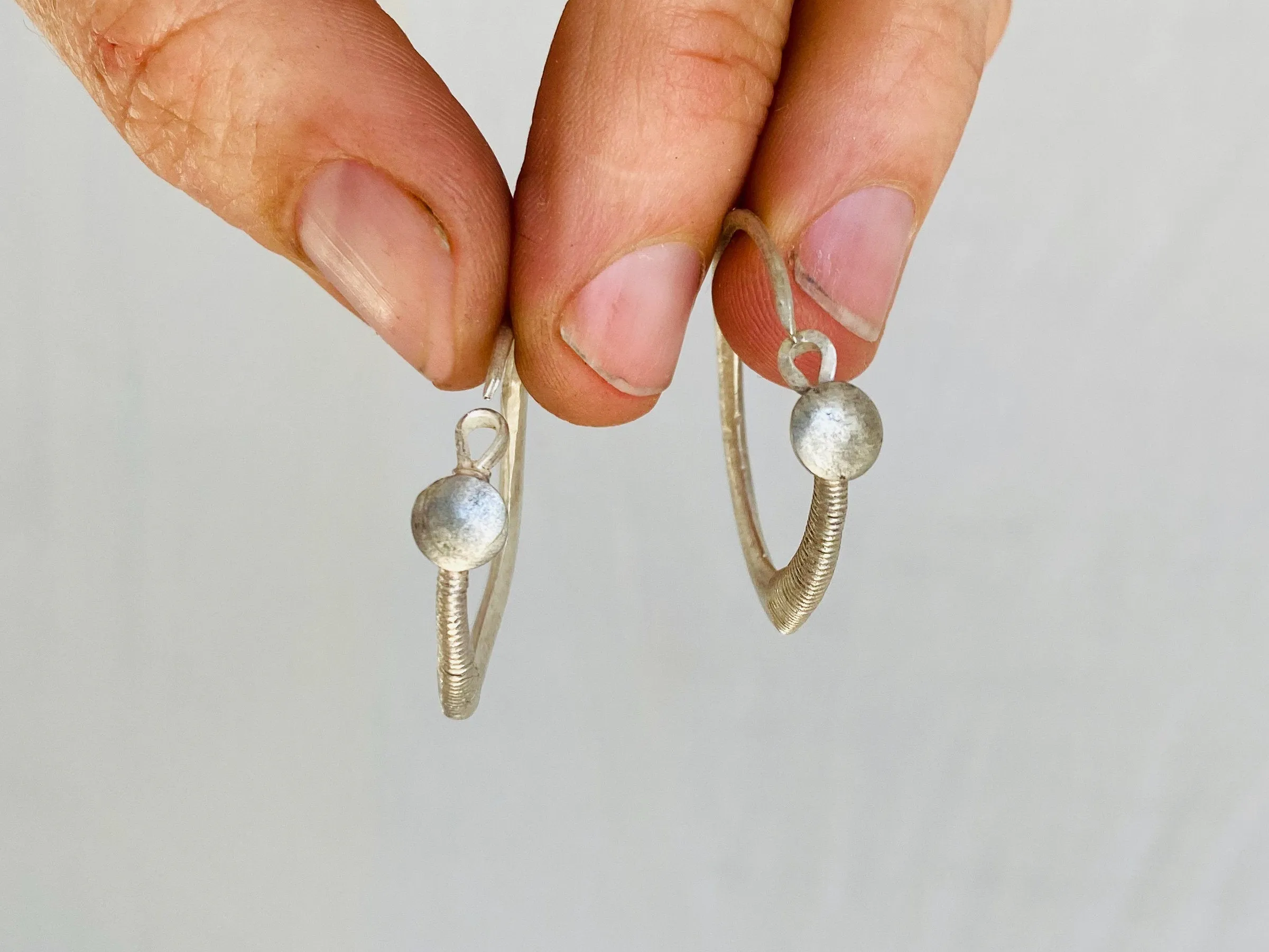 Vintage Kuchi Silver Earrings. Sterling Silver. Afghanistan